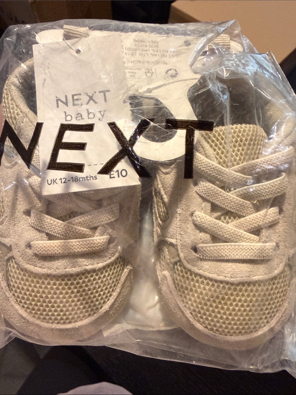 next Beige Mesh Baby Trainer Sneakers